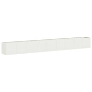 Fioriera | Cassetta per fiori | Vaso Bianca 360x40x40 cm in Acciaio Laminato a Freddo