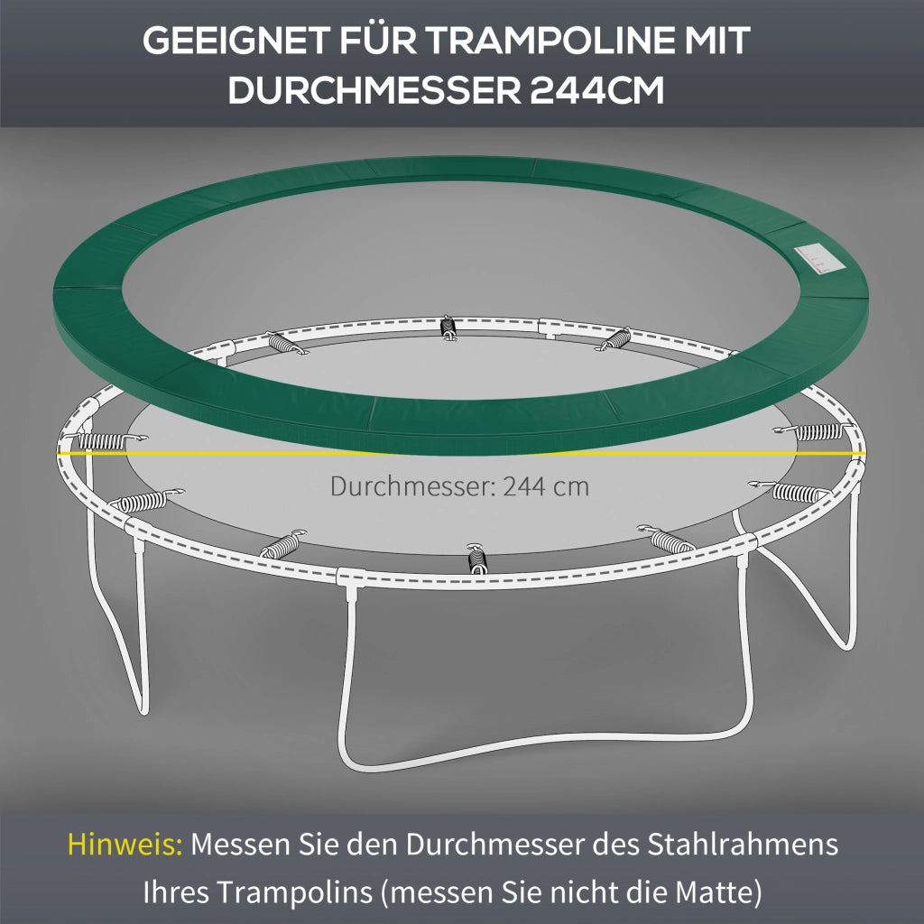 Copertura per Trampolino con Rete di Sicurezza e Scala ¨C Zephmum ¨C Verde ? 244cm