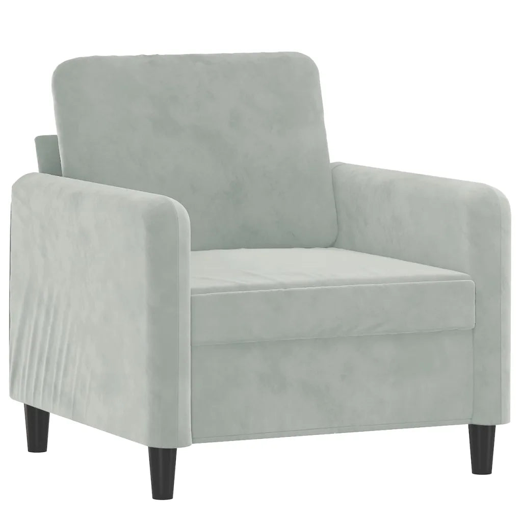 Poltrona con Poggiapiedi Grigio Chiaro 60 cm in Velluto 3201164