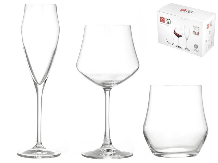 Set 18 Calici Bicchieri Flute in Vetro Trasparente RCR Cristalleria