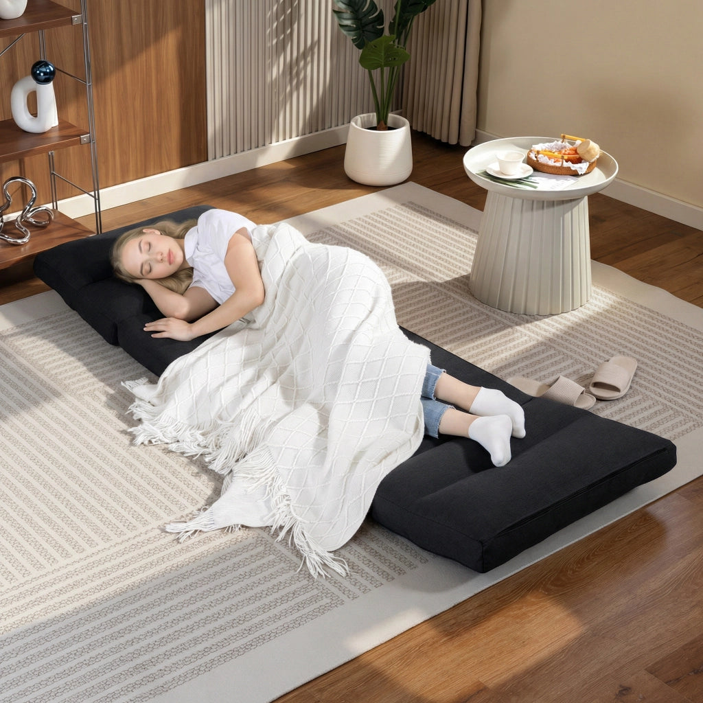 Letto poltrona reclinabile convertibile ¨C zephmum ¨C tessuto nero 70x72x56 cm