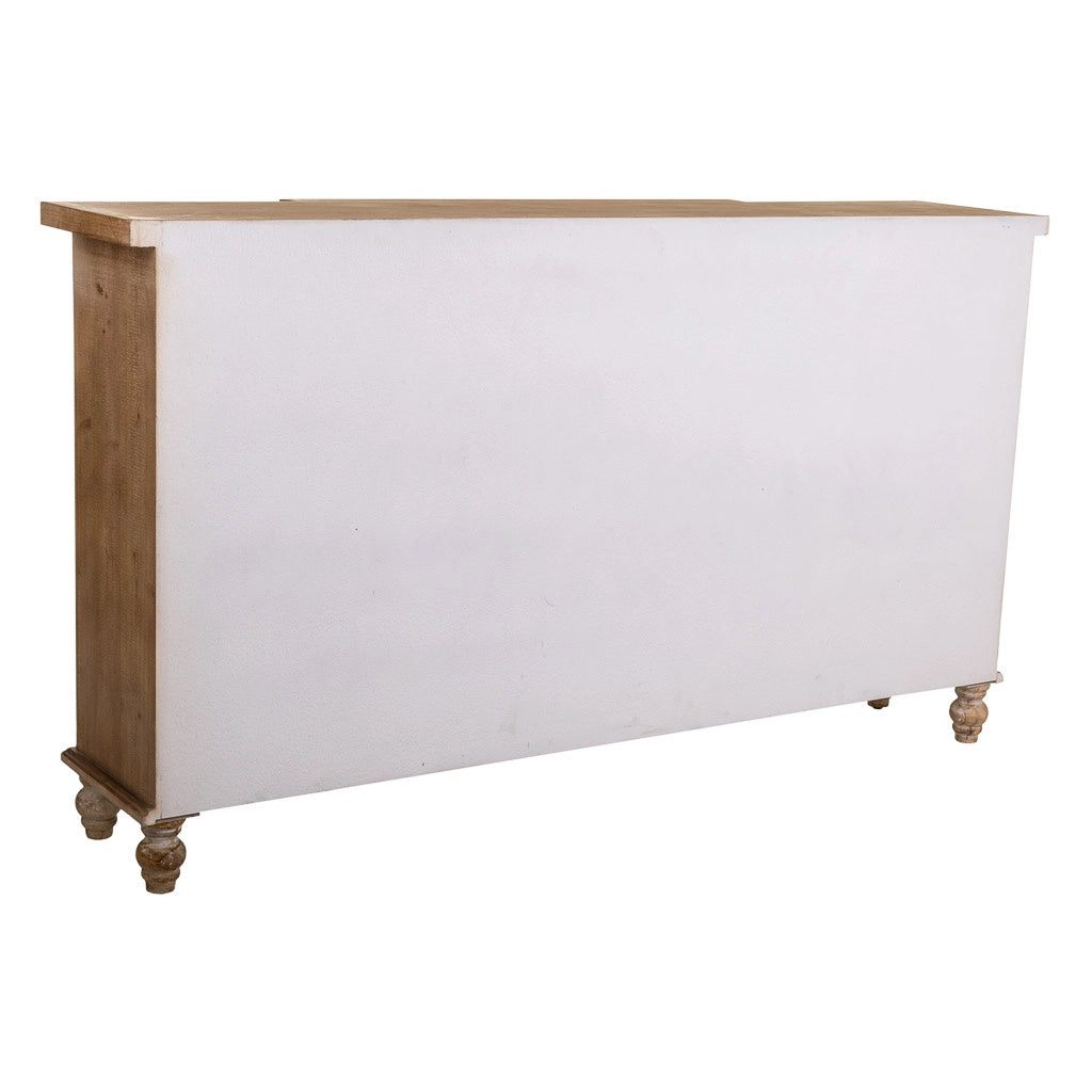Credenza in legno intagliato marrone 154x35x87h