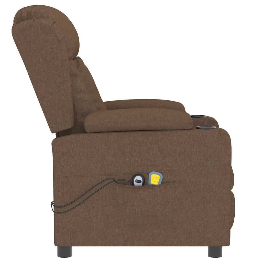 Divano Sedia-Poltrona Massaggiante Elettrica Marrone in Tessuto 707428