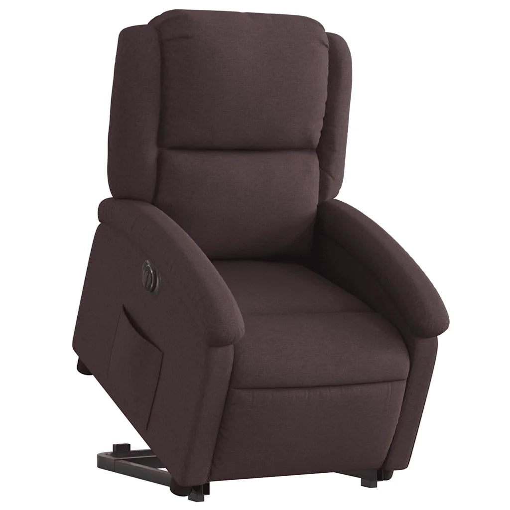 Poltrona Alzapersona Reclinante Elettrica Marrone Scuro Tessuto 3204193