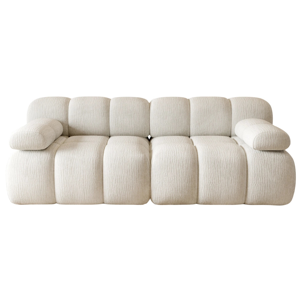 DIVANO Angolare 200x100x68 cm Tessuto Bianco Senza Montaggio
