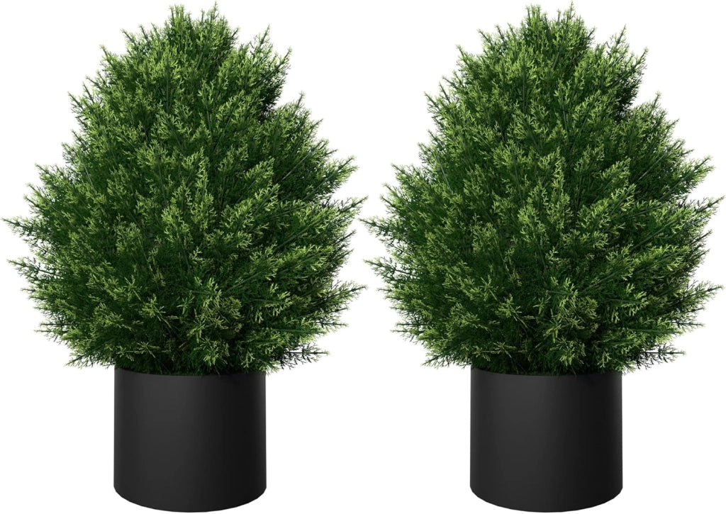 2 piante artificiali, 70 cm, in PE, con picchetti, piante artificiali, per soggiorno, camera da letto, ufficio, albero