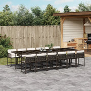 Set da Pranzo da Giardino 13pz con Cuscini Marrone Polyrattan 3211485
