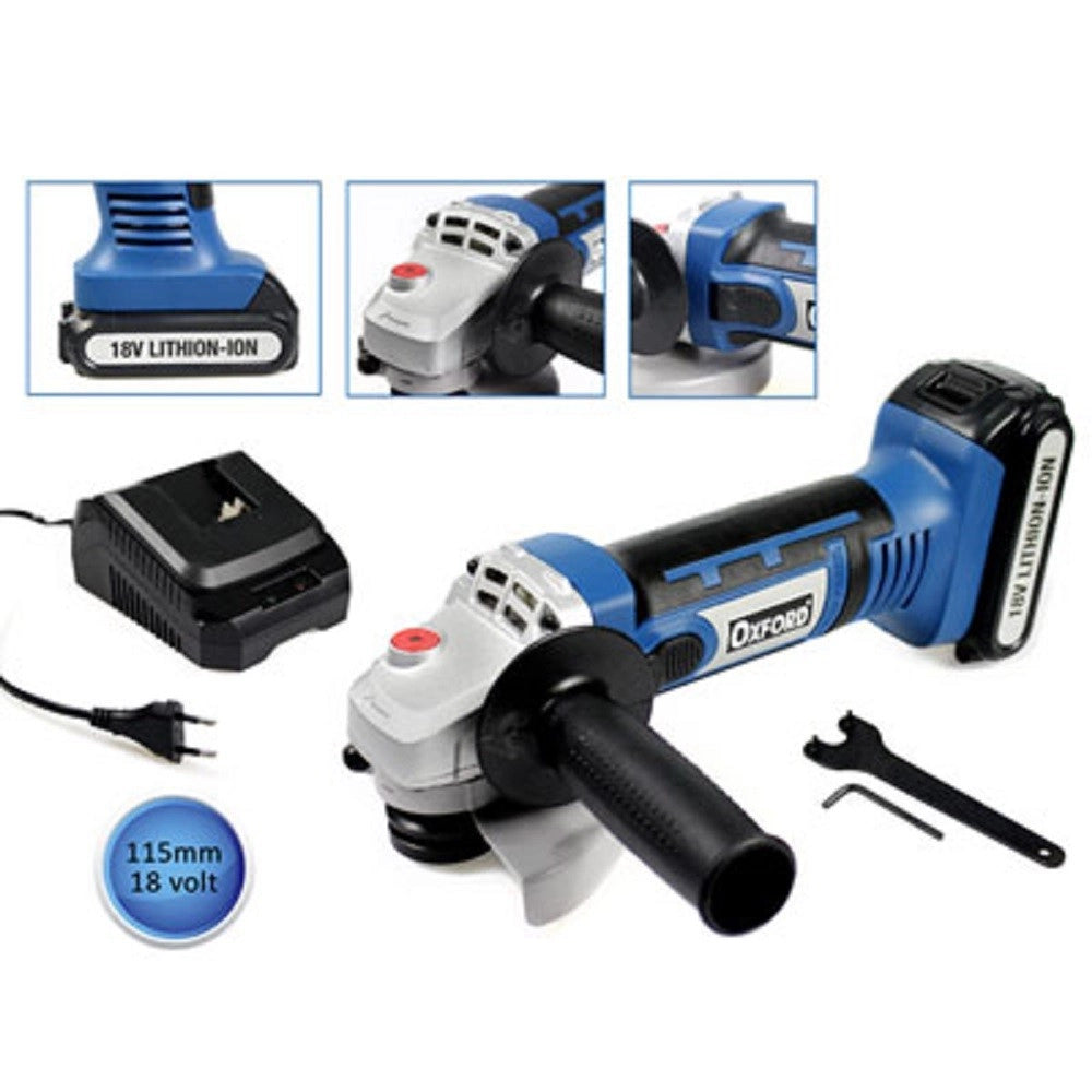 Trade Shop - Smerigliatrice Angolare A Batteria 18v Ricaricabile A Litio Flex Disco 115 Mm -