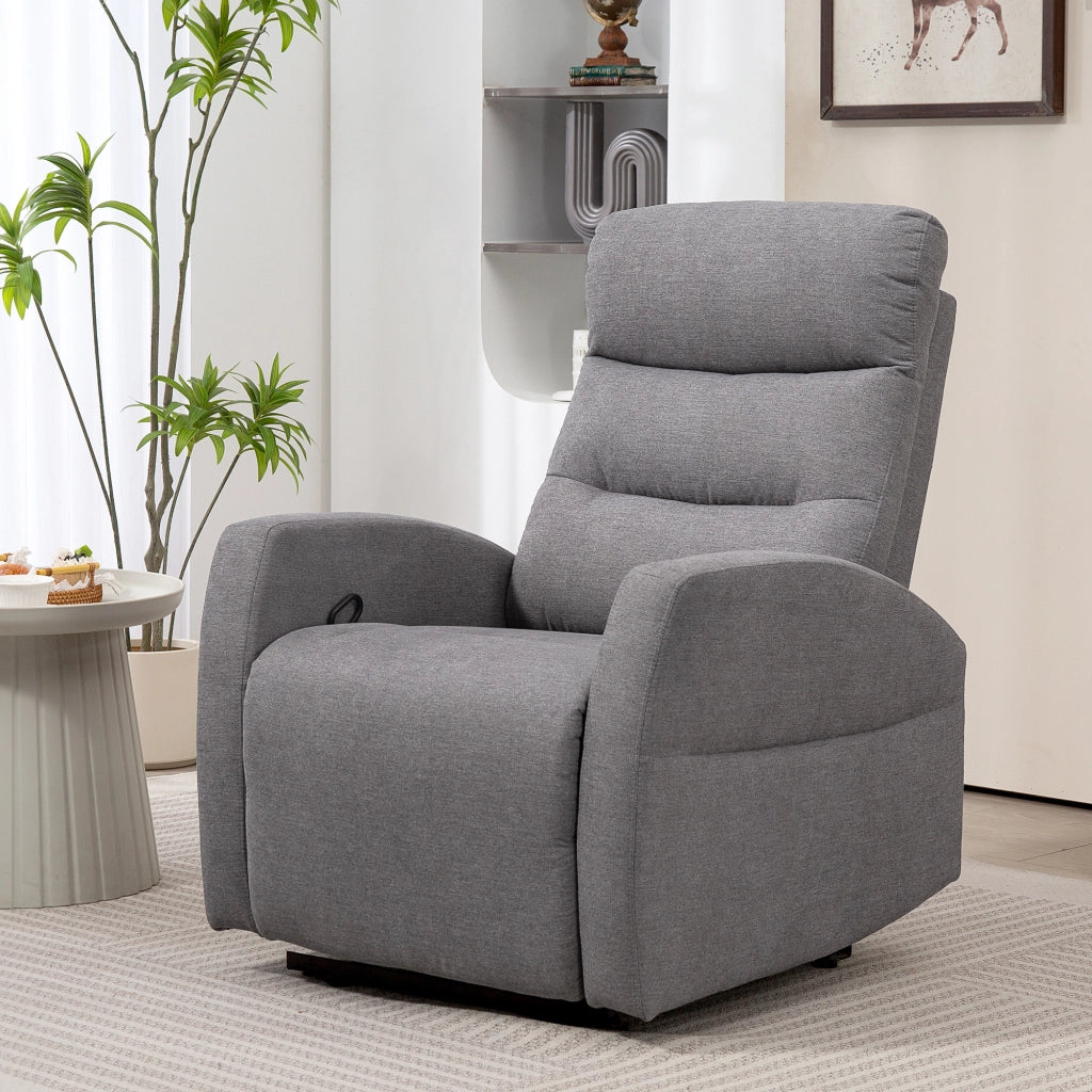Poltrona Relax Reclinabile con Poggiapiedi ¨C Zephmum ¨C Grigio Scuro