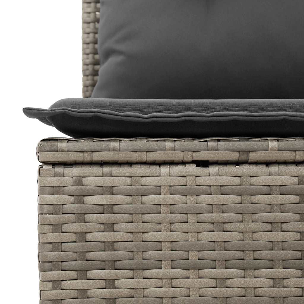Set di Divani da Giardino  7 Pezzi con Cuscini Grigio Poli Rattan