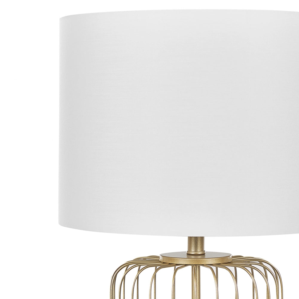 Lampada da tavolo in metallo dorato con base a gabbia camera da letto comodino soggiorno camera da letto