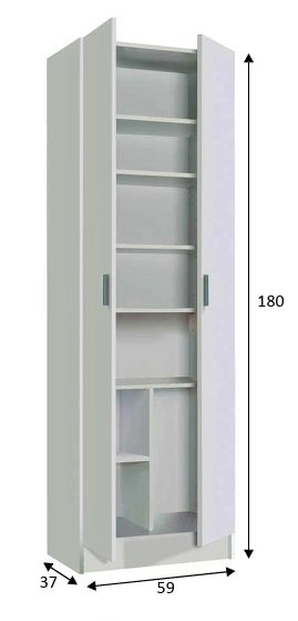 Armadio multiuso a più ripiani - Rovere