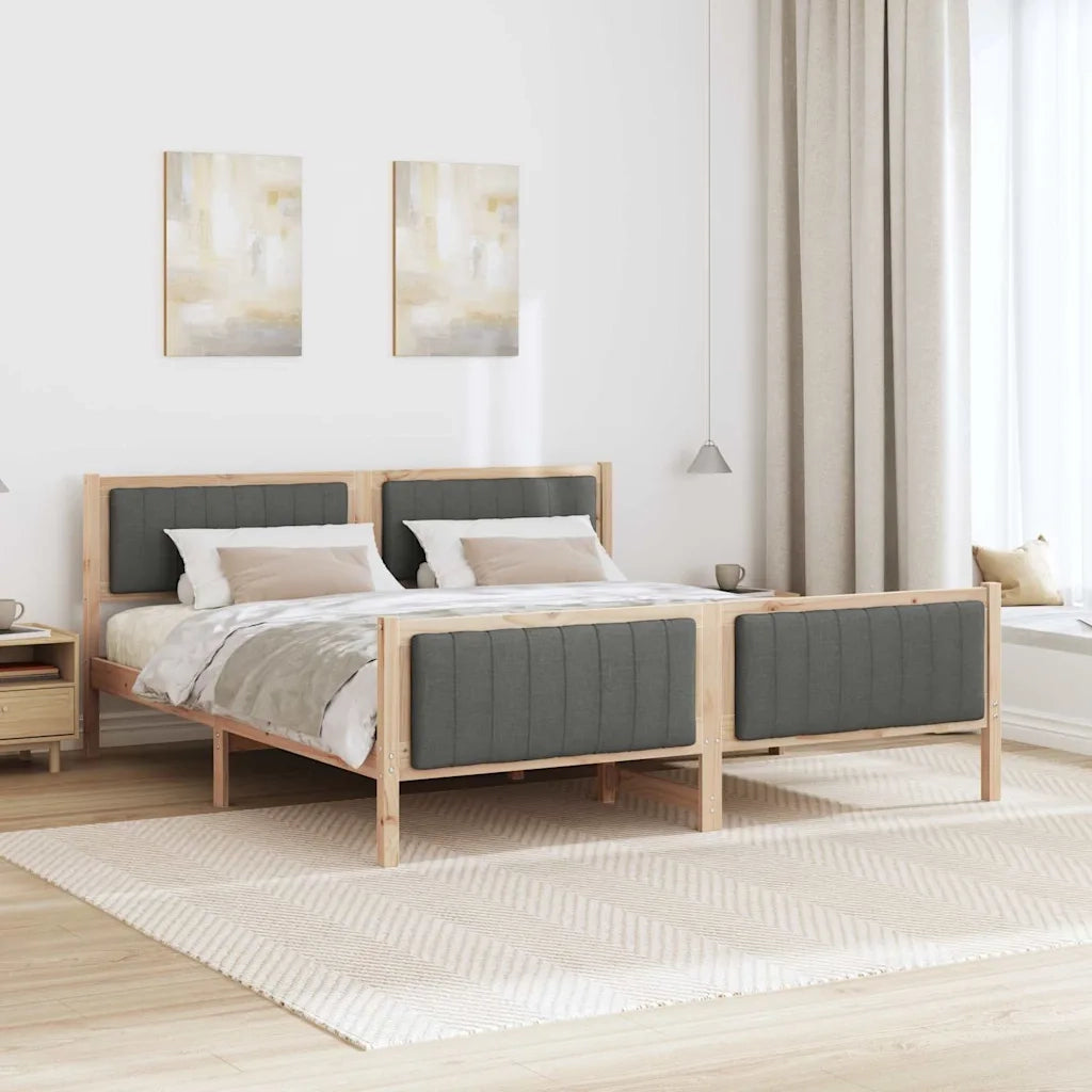 Struttura del Letto marrone e grigio scuro 180 x 200 cm 3394304