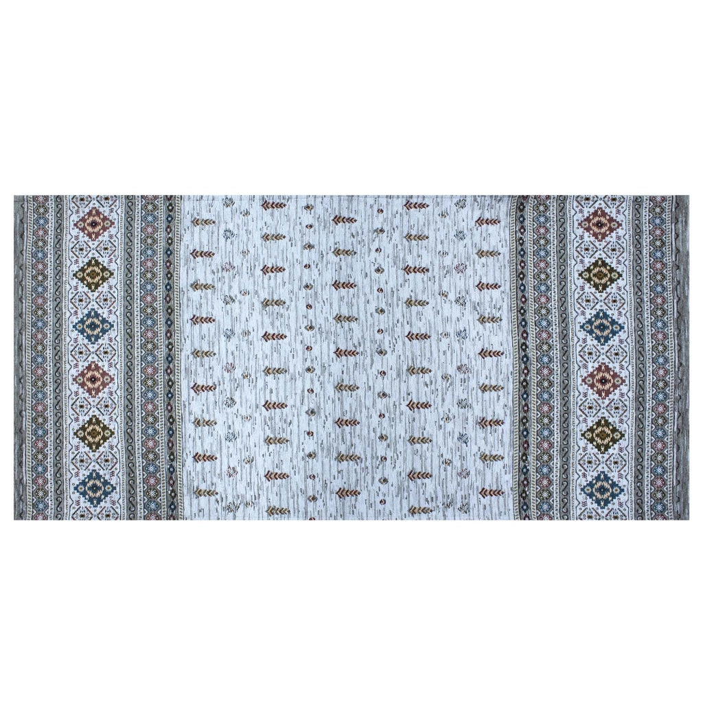 Tappeto Arredo Moderno Morbido in Ciniglia Ingresso Antiscivolo Prodotto Italiano  Soggiorno Camera Salotto Disegni Piazzati Cotone Varie Misure Grande Loom/Grigio - 160x240 cm