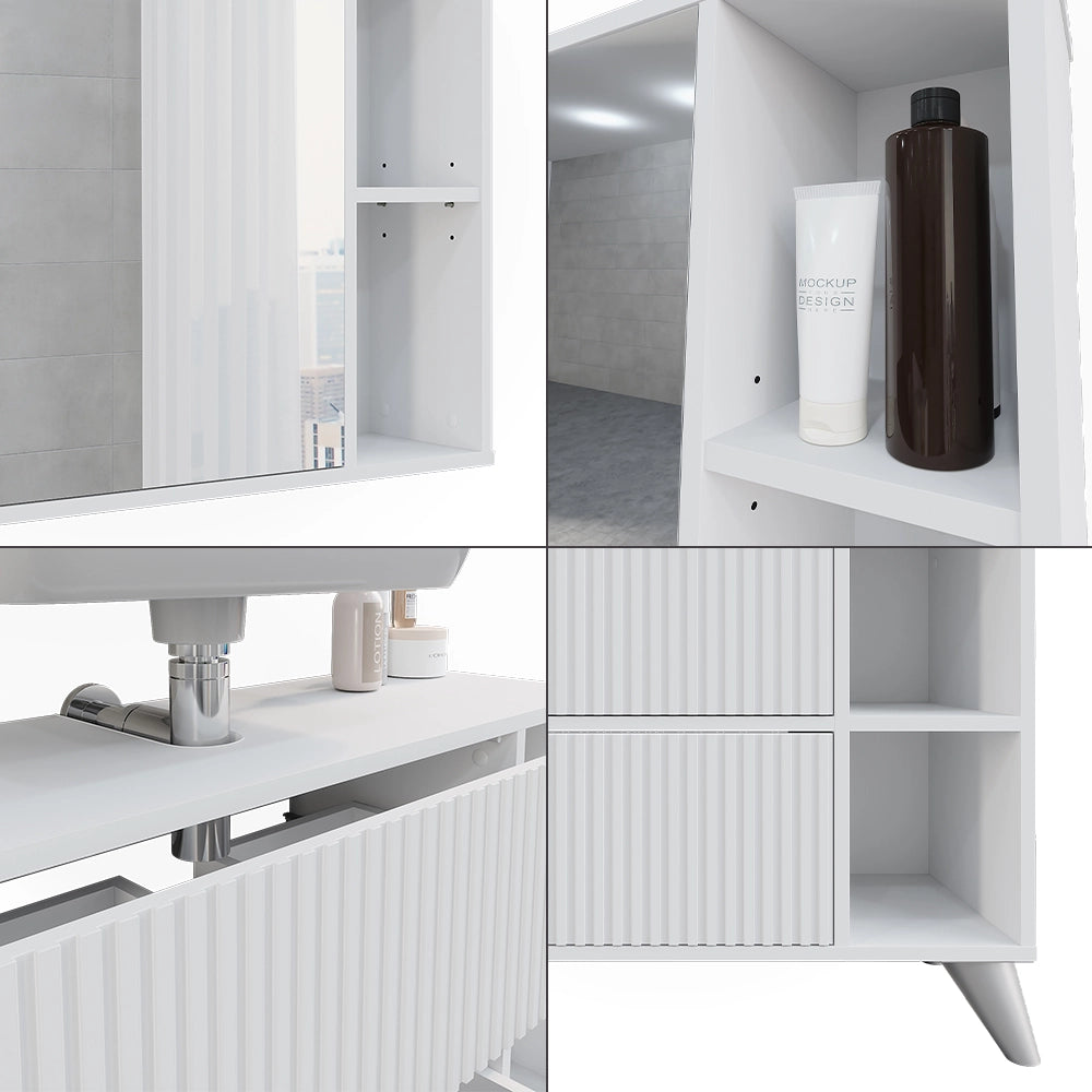 Vicco Set di mobili da bagno Bianco 80 cm, set 1