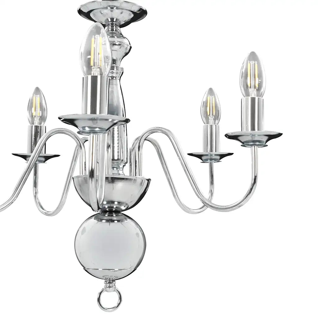 Lampadario Argento 5 Lampadine Attacco E14 CFW6744996