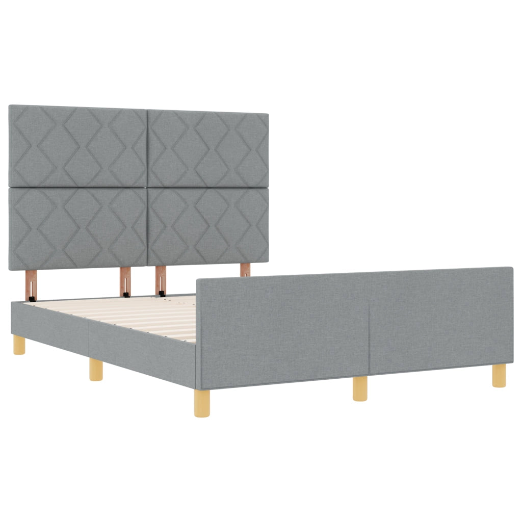 Struttura Letto Grigio Chiaro 160x200 cm Tessuto