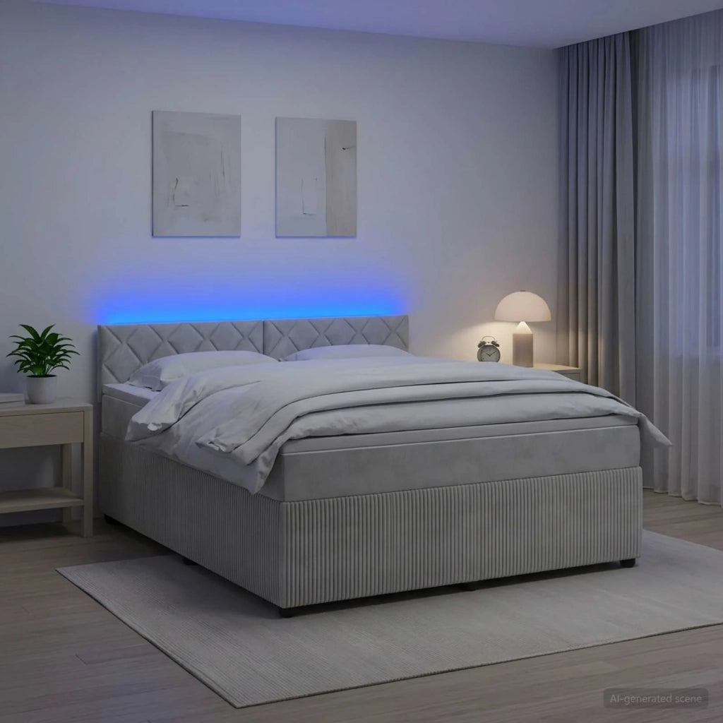 Letto box spring con materasso Grigio Chiaro 140 x 200 cm 3453161