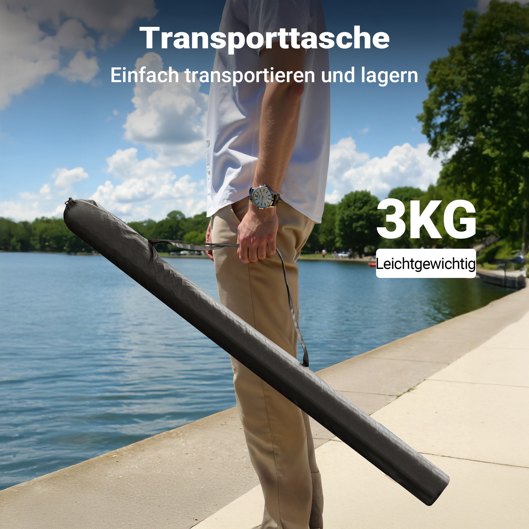 Ombrellone da pesca con tenda e due finestre 250 cm Protegge da vento e pioggia