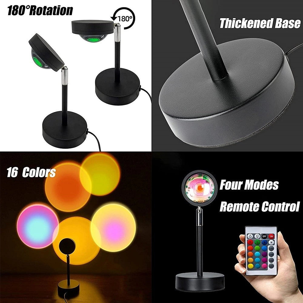 Trade Shop - Lampada Da Proiezione Colorata Gbr Proiettore Luce Notturna Led Usb 8 Modalità -