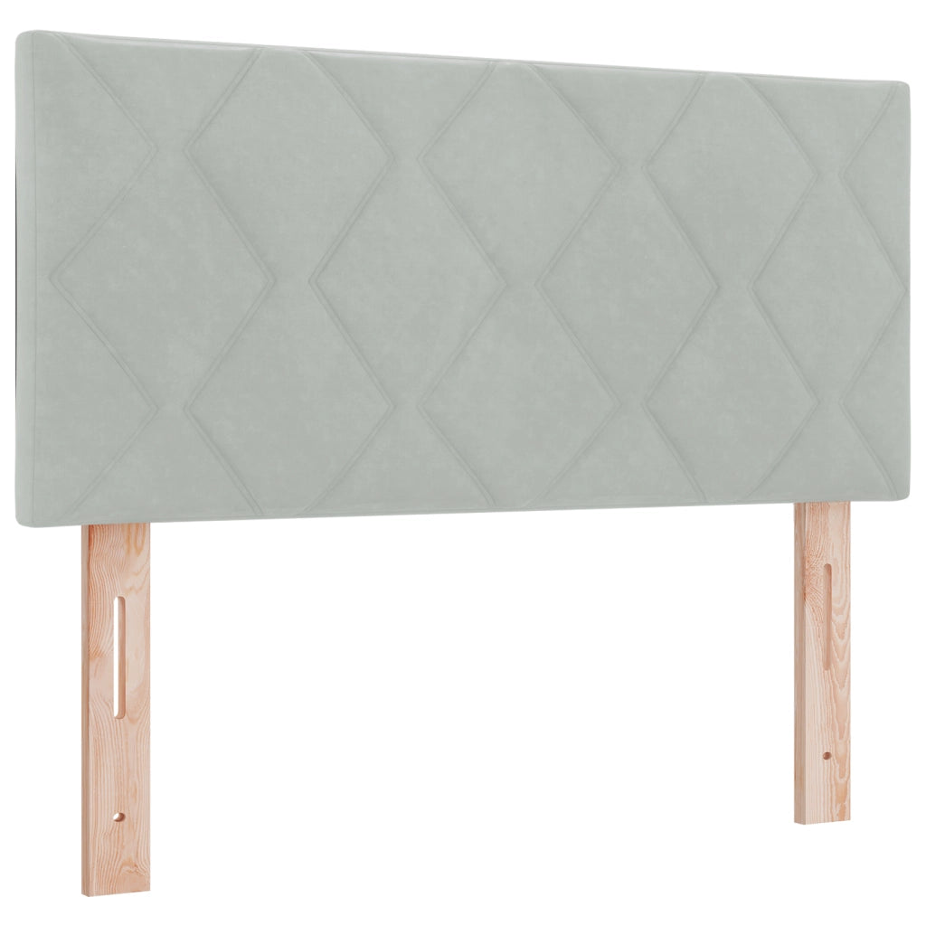 Letto a Box Spring con Materasso Grigio Chiaro 90x190 cm in Velluto