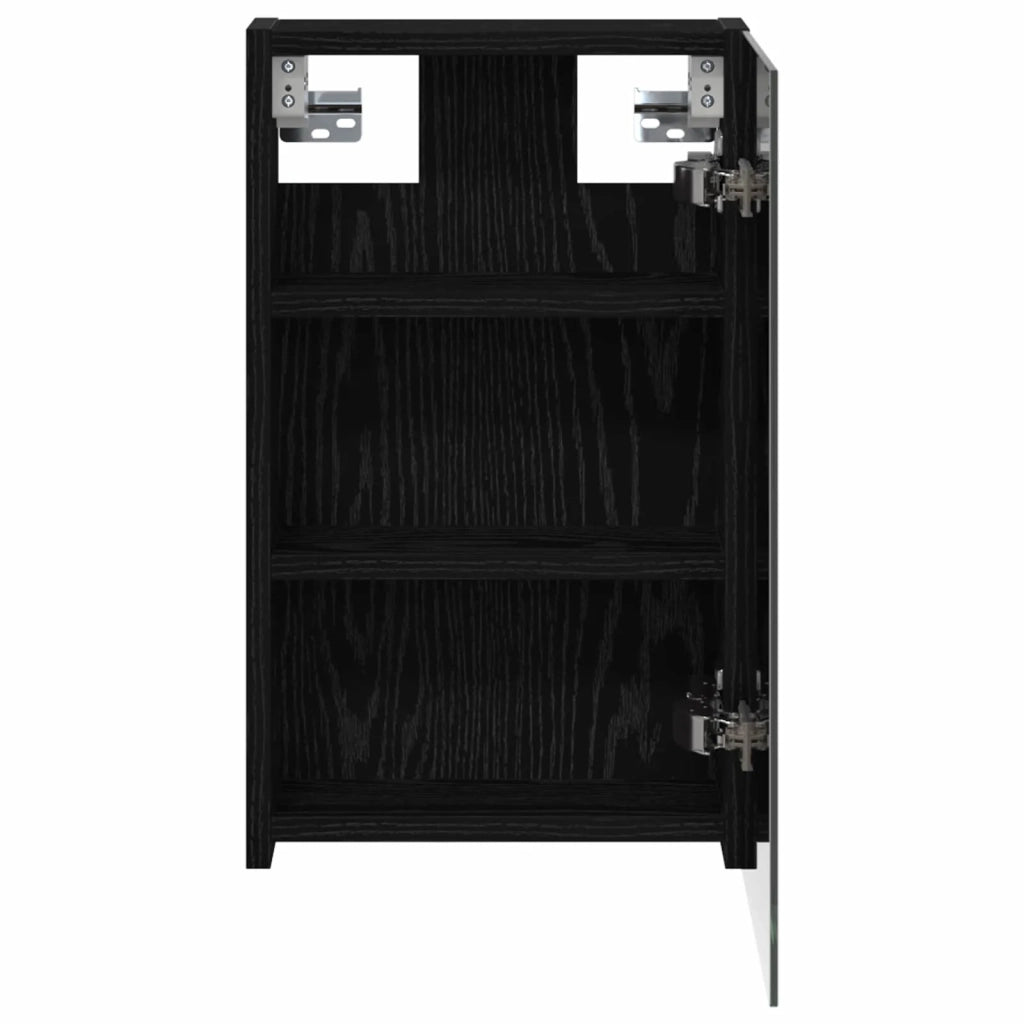 Mobiletto per specchio da bagno Rovere Nero 30 x 10,5 x 50 cm