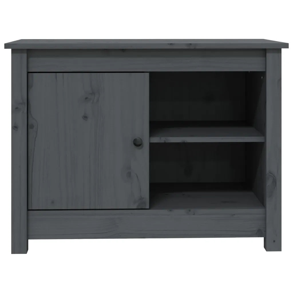 Mobile Porta TV Grigio 70x36,5x52 cm in Legno Massello di Pino 814581