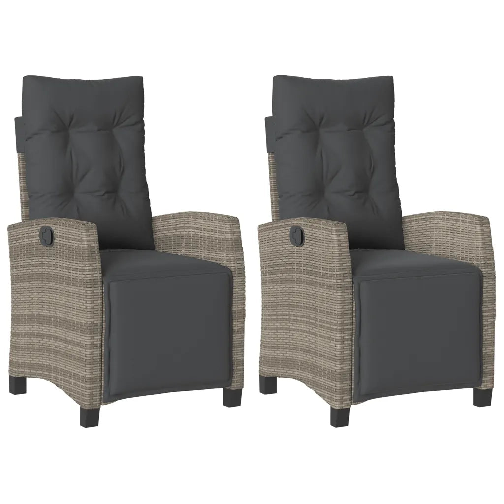 Sedie da Giardino Reclinabili 2 pz | Sedie da Esterno con Poggiapiedi Polyrattan