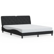 Letto matrimoniale | Letto per adulti | Giroletto senza Materasso Nero 160x200 cm in Velluto