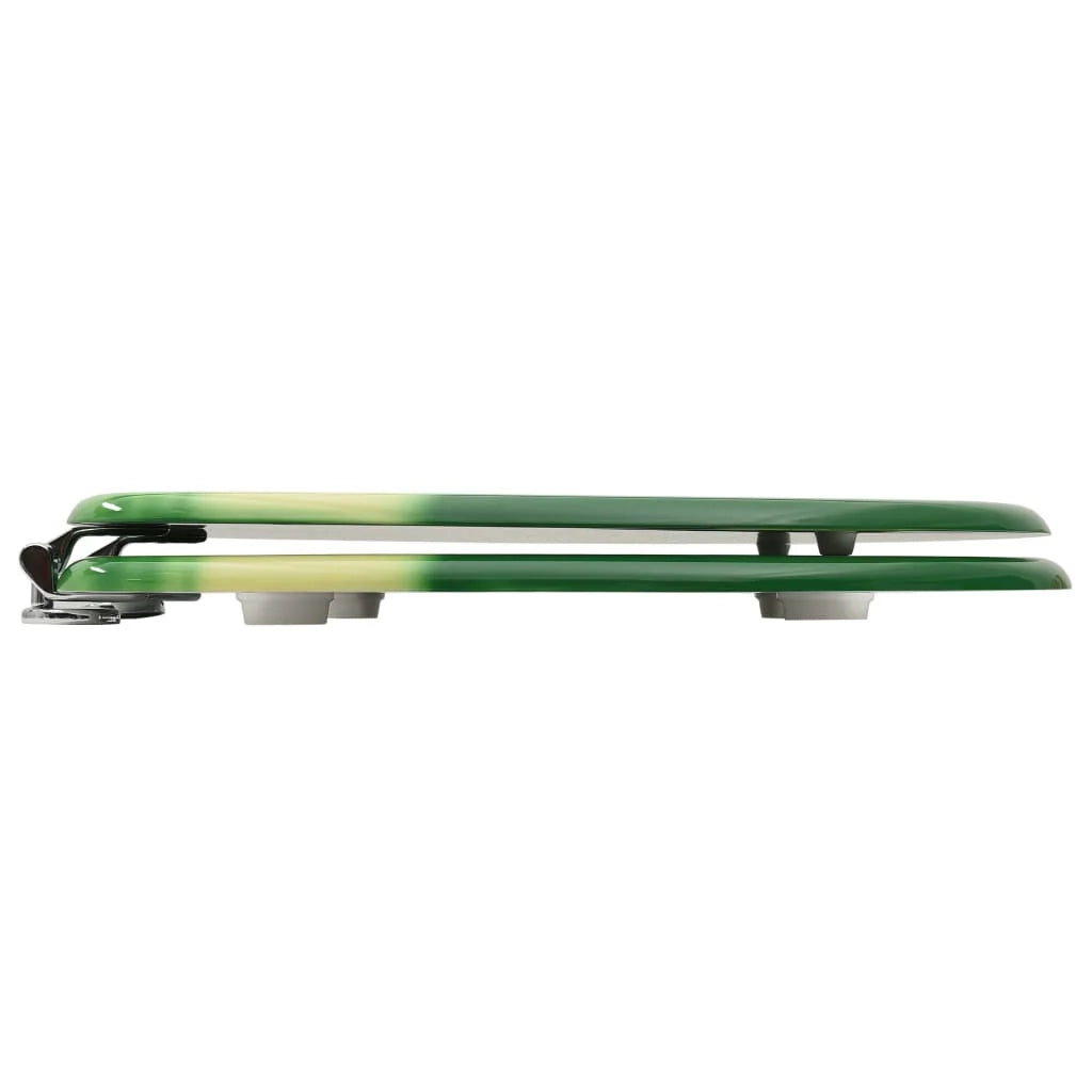 Set di due sedili WC con coperchio MDF verde design gocce d'acqua 02_0002975