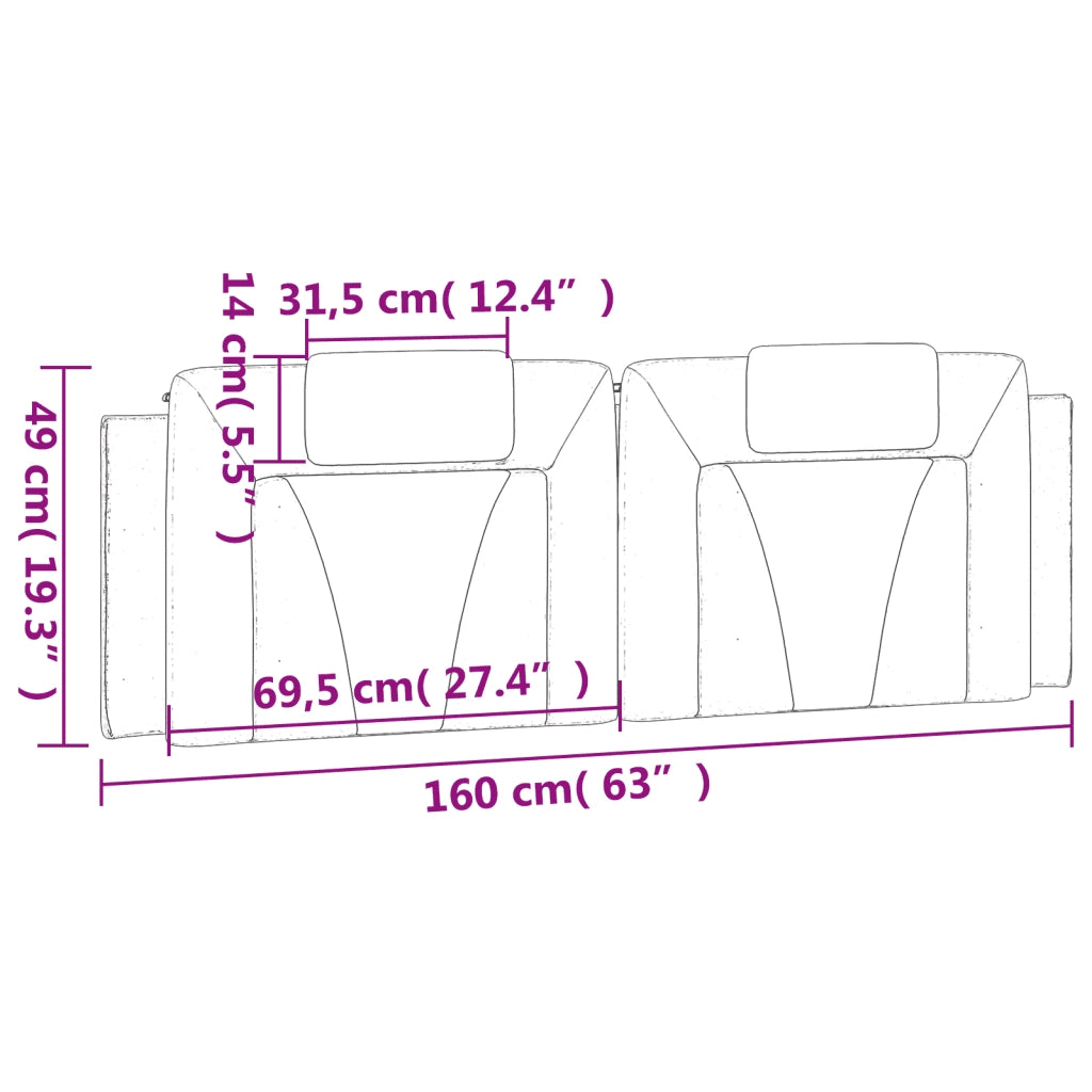 Cuscino Testiera Viana Grigio 160 cm in Similpelle CFW2123769