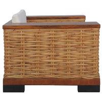Set di Divani 2 pz con Cuscini in Rattan Naturale Marrone 278618