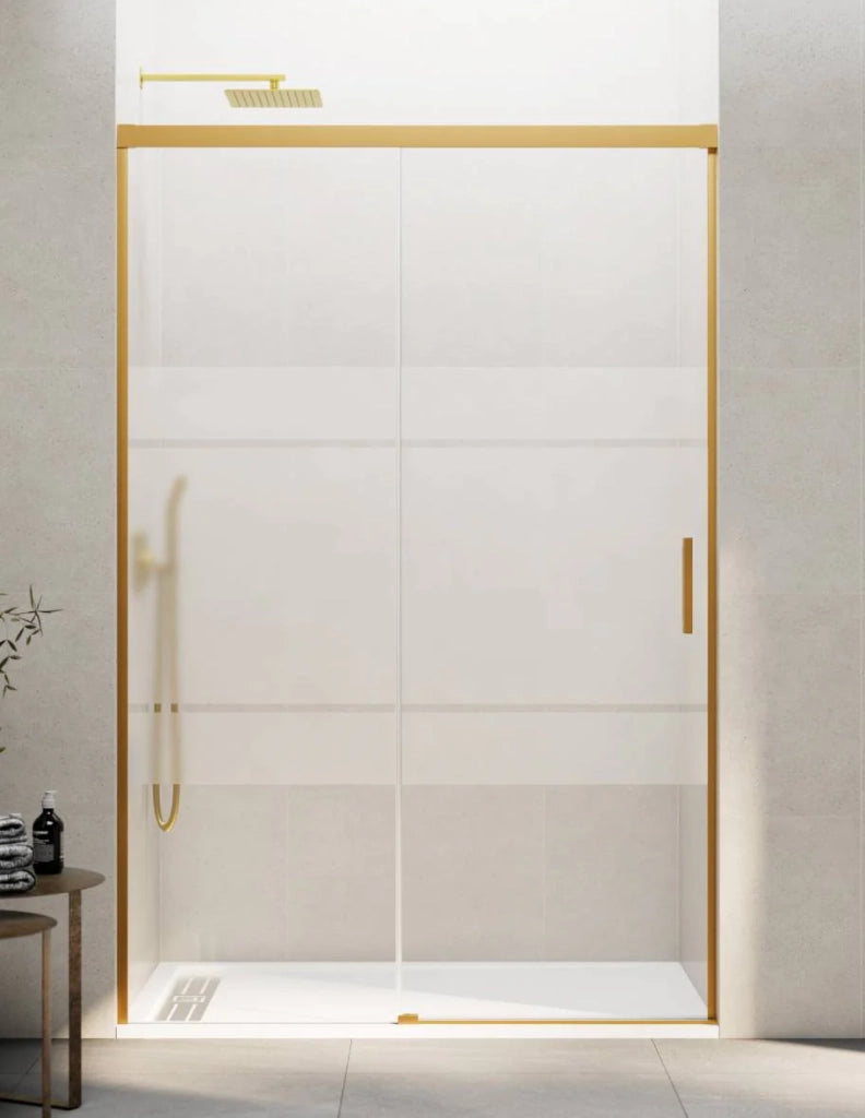 Porta doccia scorrevole 1+1 THALASSA (BASIC) 115 cm Profilo Oro vetro serigrafato
