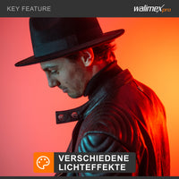 LED Rainbow 50W RGBWW Set - composto da 2 luci, alette di schermatura, alimentatore, borsa per il trasporto e lo stoccaggio, 2 treppiedi per lampade con attacco e adattatore, batteria e caricatore