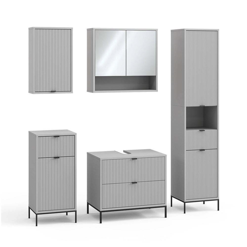 Vicco Set di mobili da bagno Grigio 5 parti