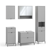 Vicco Set di mobili da bagno Grigio 5 parti