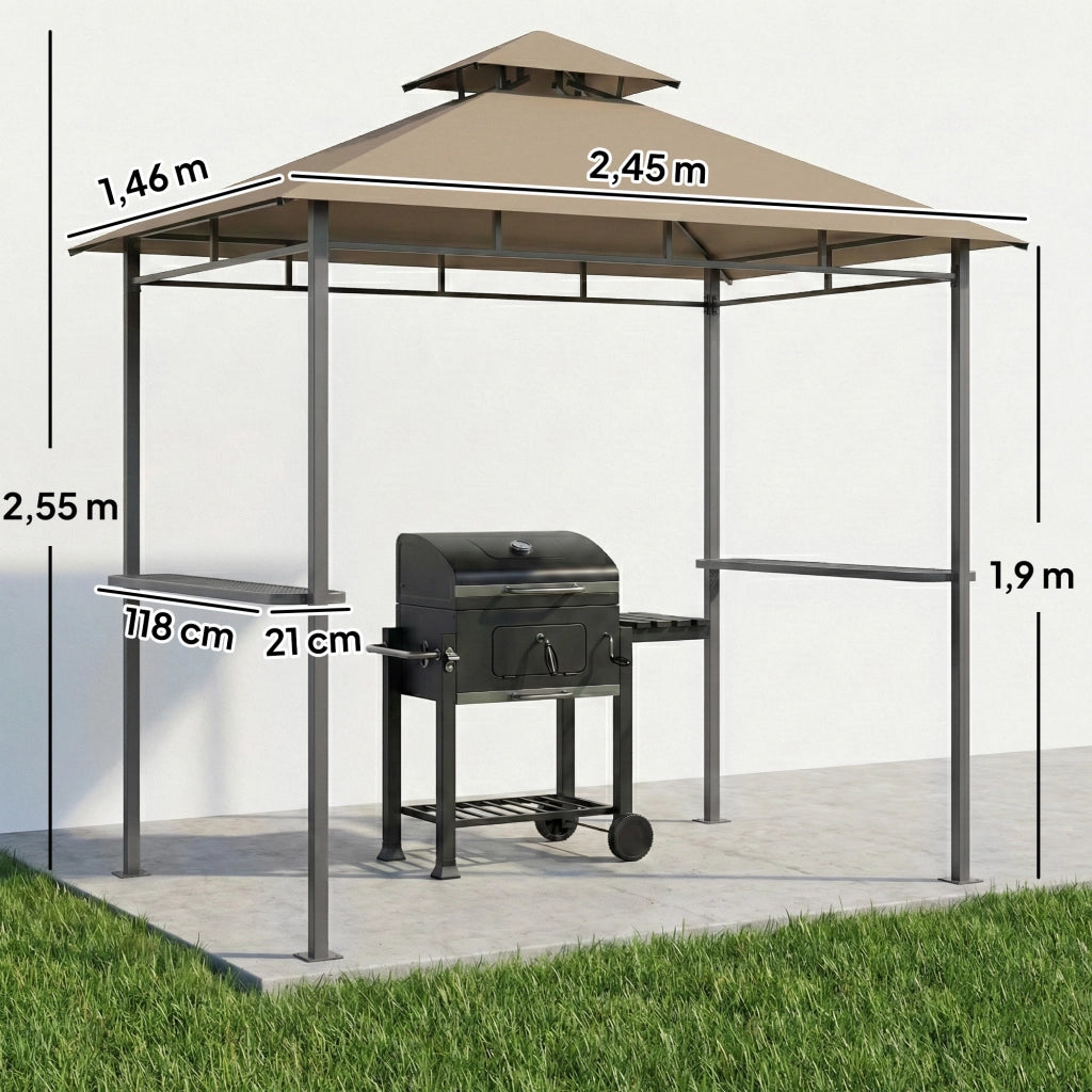 Tonnella Barbecue da Giardino ¨C Zephmum ¨C Marrone 245x146x255cm in Metallo
