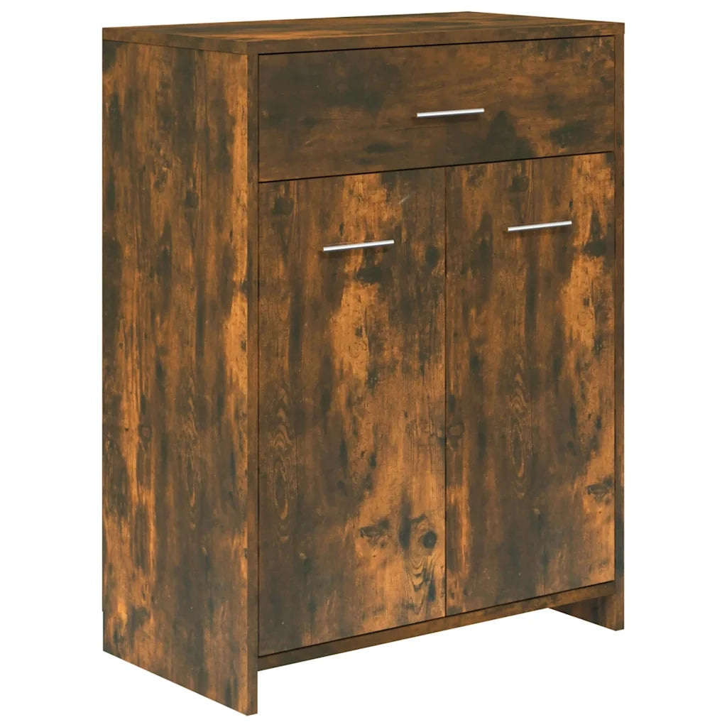 Armadietto Bagno Rovere Fumo 60x33x80 cm Legno tecnico 815663