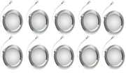 Kit 10 Faretti grigi LED Rotondo Ultra Slim 3W da Incasso 240lm Luce fredda 6500K Alluminio, Argento, Luce fredda-calda-naturale Colore della luce: Luce Naturale