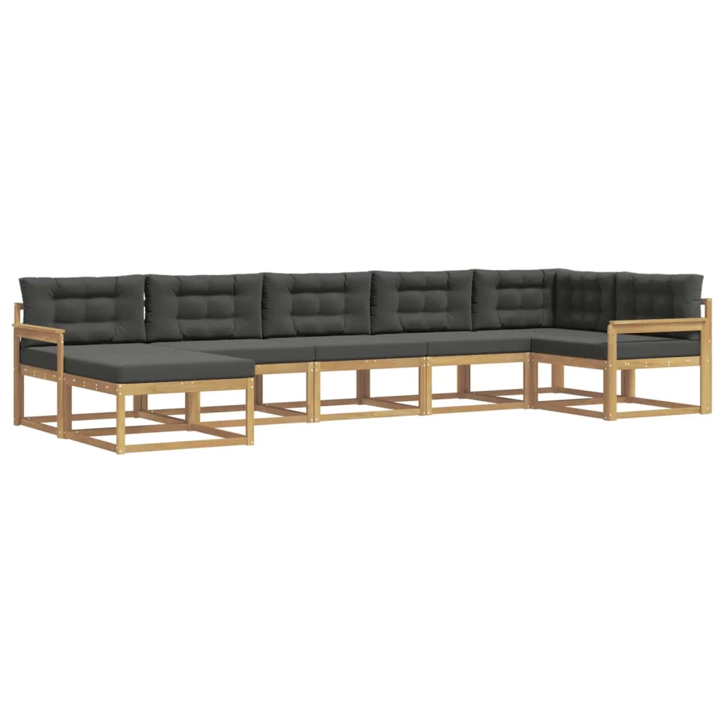 Set di divani da esterno 7 pz Bianco e Antracite 3386751