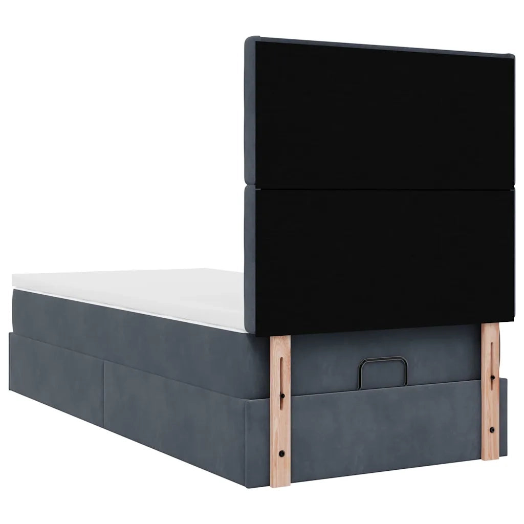 Struttura Letto Pouf con Materassi 100x200 cm Velluto 3313596