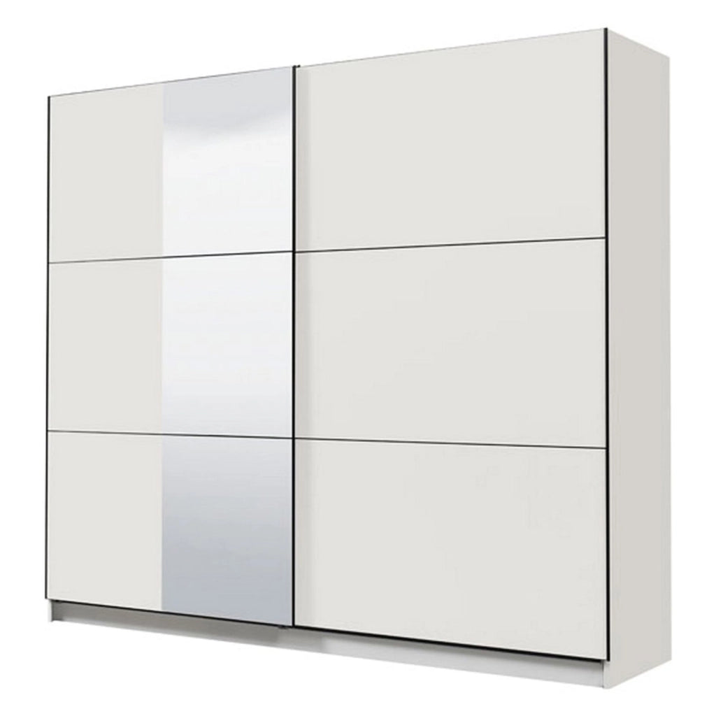 Armadio Camera da Letto Sorgono, Guardaroba Grande Appendiabiti, 236.5x210h cm Bianco Opaco