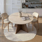 Racale, Tavolo Fisso 4 Posti, 120x120x75h cm Beige Marmo