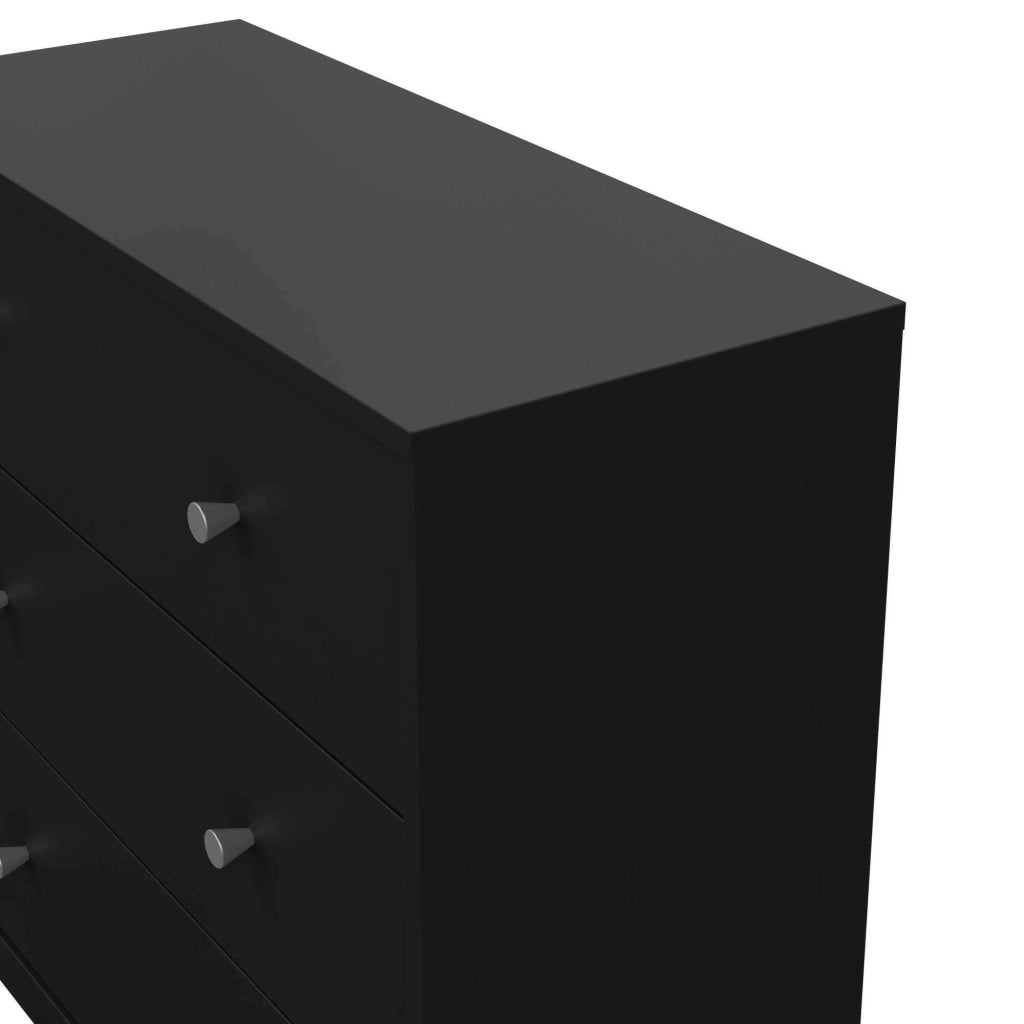 Cassettiera Alert, Settimino multiuso, Comò camera da letto, Mobile con cassetti, 72x30 h68 cm, Nero