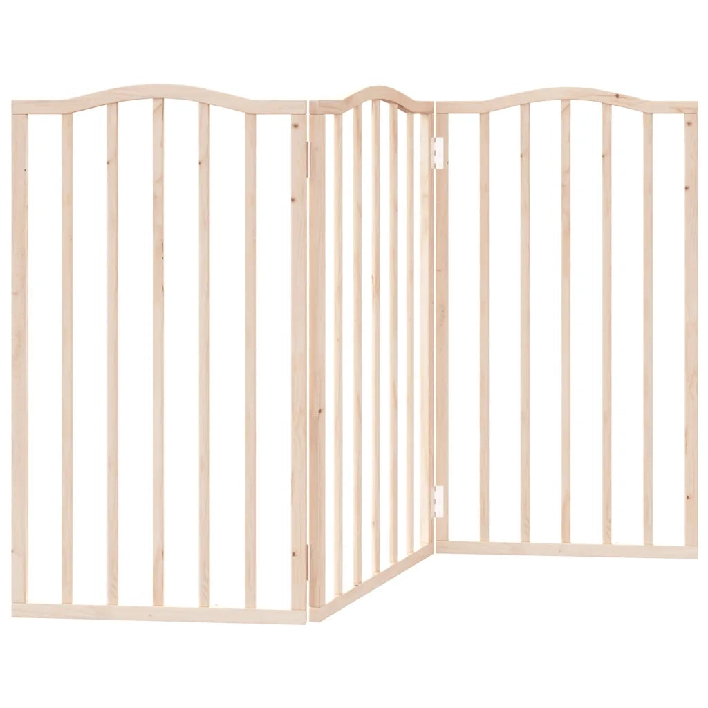 Cancello per Cani Pieghevole 3 Pannelli 150 cm Legno di Pioppo CFW1557962
