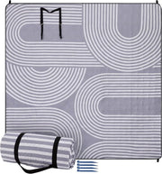 Tenda da picnic XXL impermeabile 200x200 cm - Asciugamano da spiaggia in poliestere con stampe a strisce