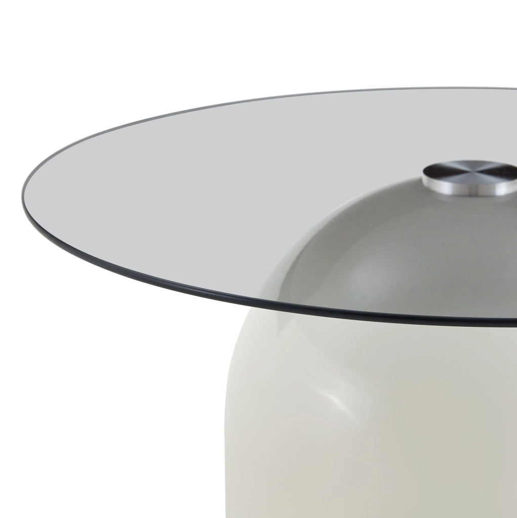 Tavolino da salotto ? 70 cm con piano in vetro temperato; base stabile in acciaio al carbonio grigio