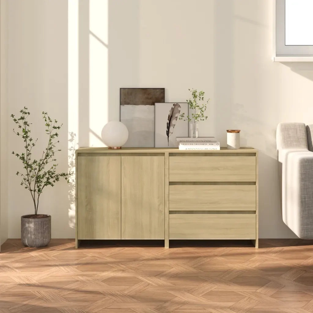 Credenze 2 pz | Madia | Buffet da pranzo | Armadio da pranzo Rovere Sonoma in Legno Multistrato