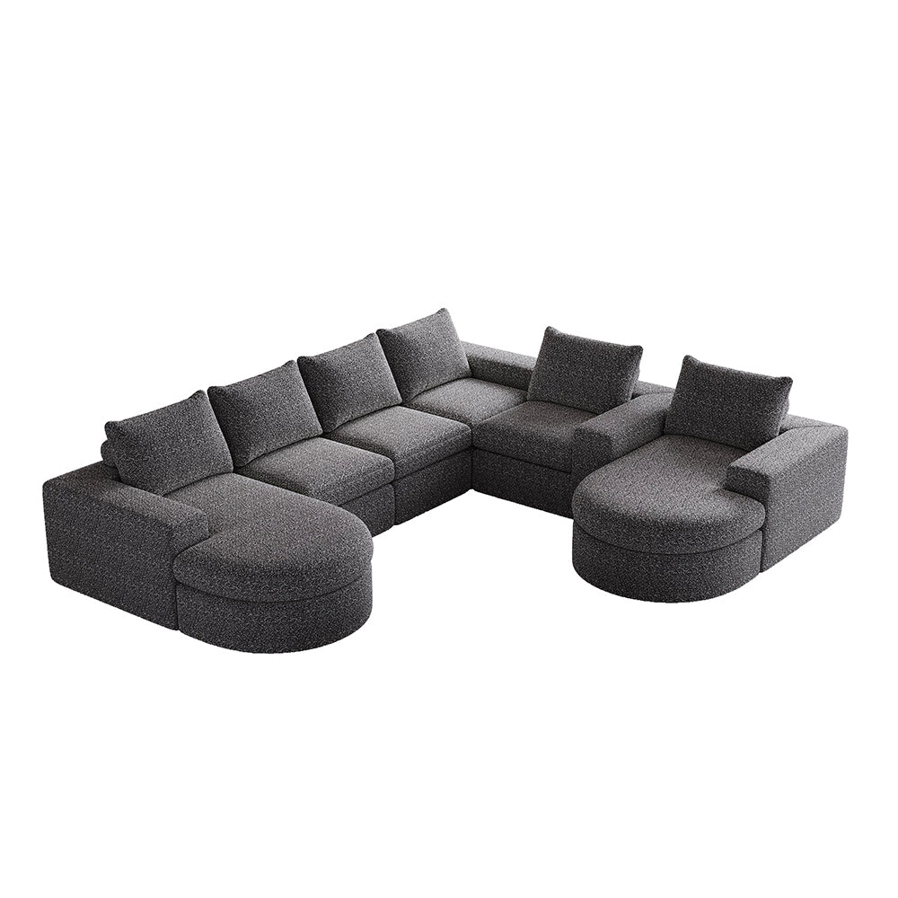 Set 2 pezzi - Xylo - divano chenille modulabile componibile forma L