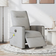 Divano Sedia-Poltrona Reclinabile Massaggio Elettrica Grigio Nuvola Tessuto 394125